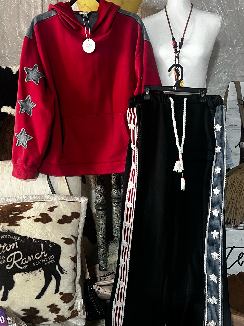 Casual Black Joggers with White Rope Drawstring and Side Stripe